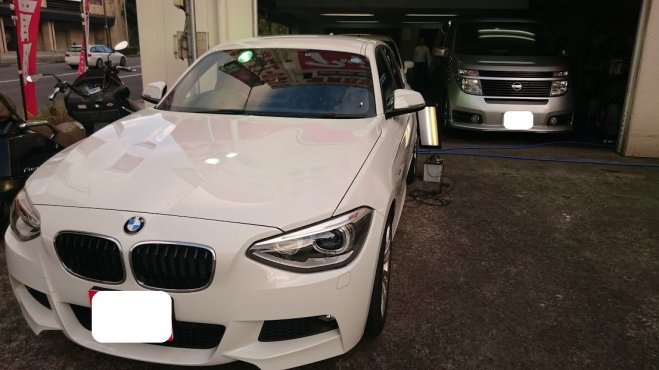 BMW3シリーズのリヤドアに出来たヘコミをデントリペアで修理　東京都板橋区